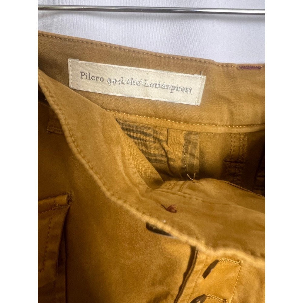 Pilcro and the Letterpress Utility Skirt Womens 2 Mustard Yellow Excellent Cargo - Picture 3 of 11